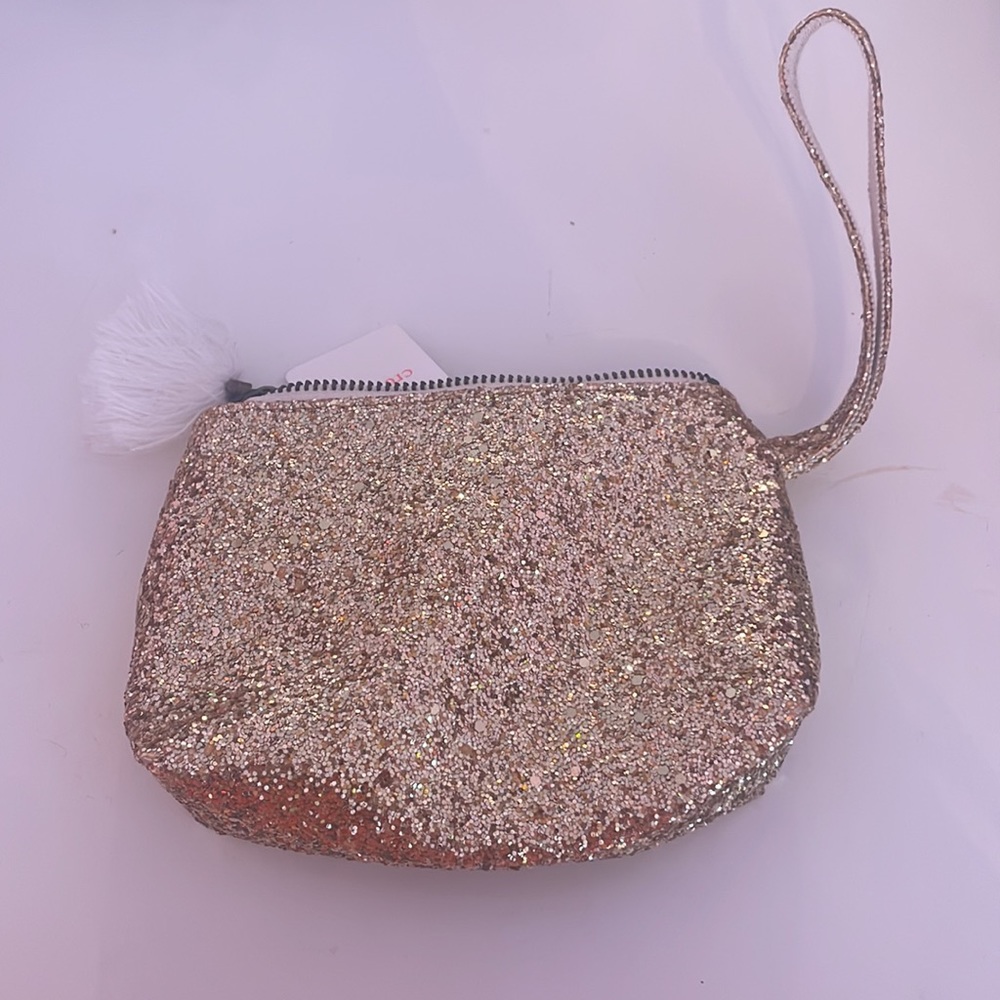 Nwt jcrew gold sequin pouch